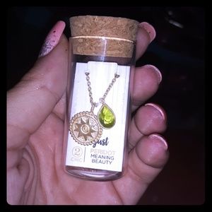August peridot birthstone necklace keepsake